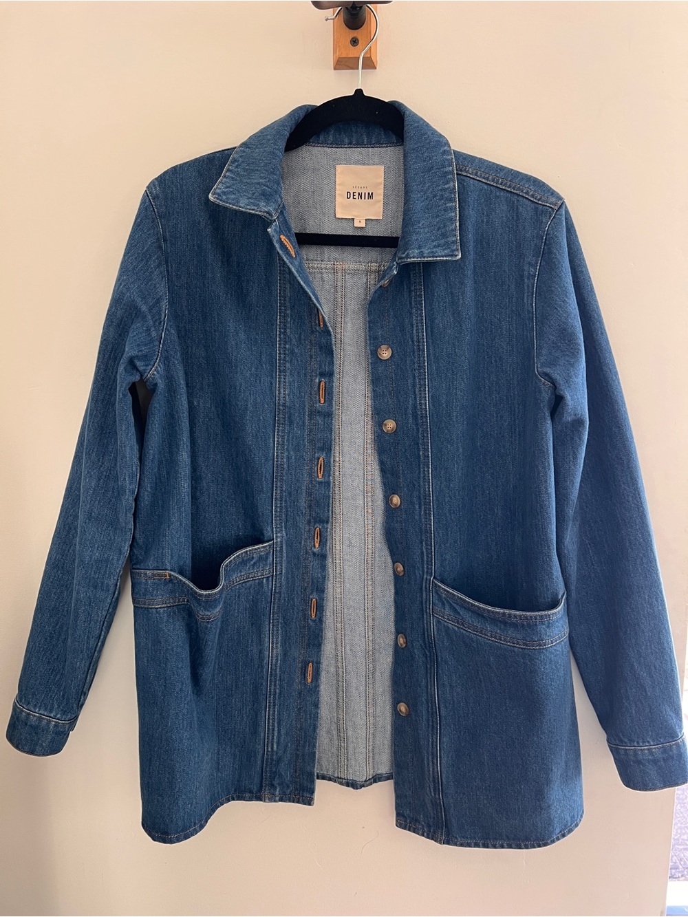Sezane Will Chore Jacket in Denim Blue (SMALL) - Picture 2 of 6
